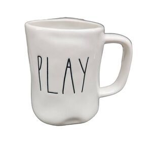 Rae Dunn Artisan Collection White Black Play Coffee Mug